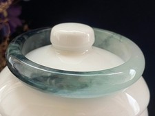 Certified Natural Grade AAA Ice Burmese Green Jade jadeite bracelet 56MM5802