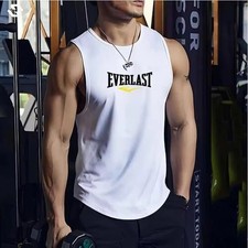 Men's Tank Top Summer Breathable Running Sports Top Sleeveless Gym Fitness Vest