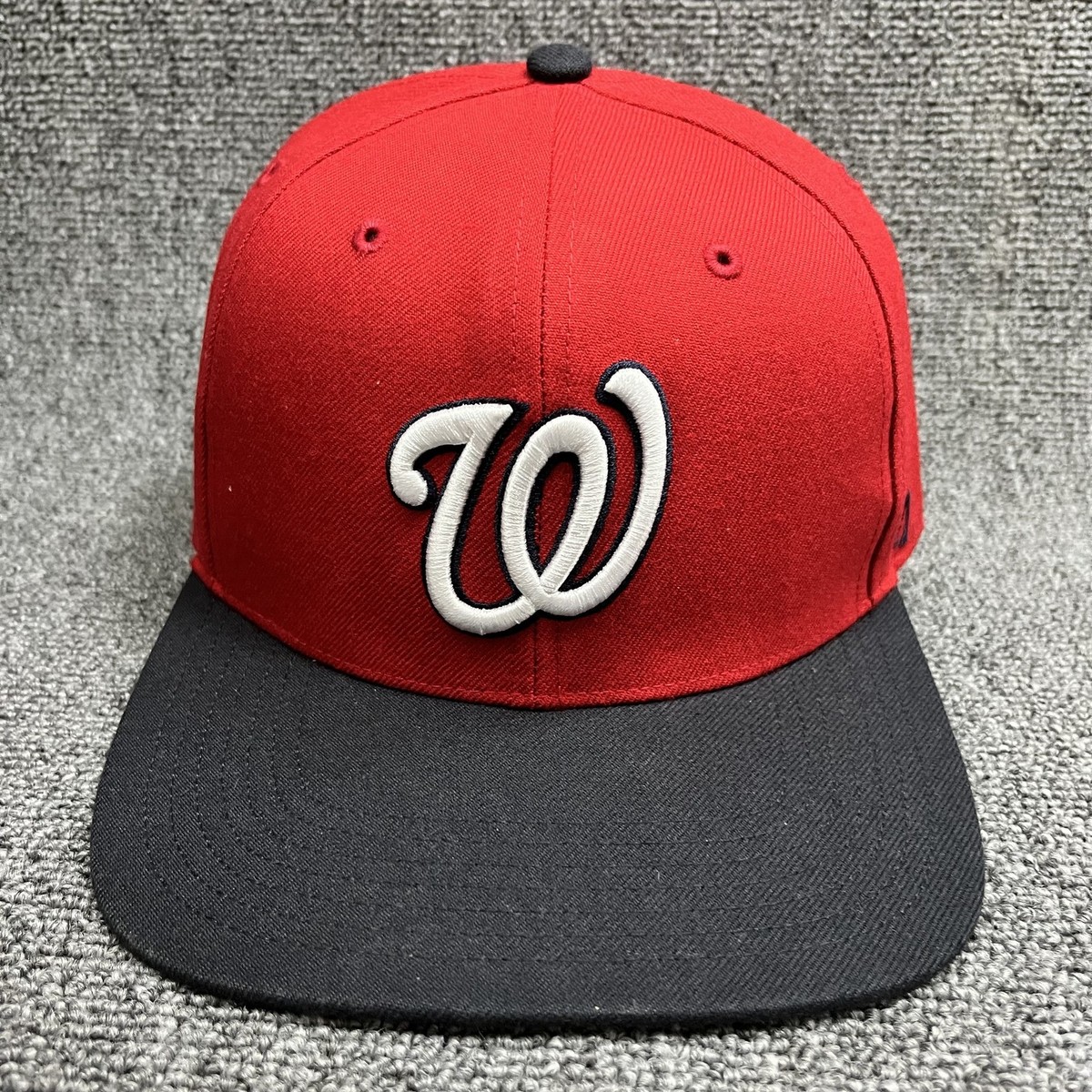 New '47 Brand Washington Nationals MLB Snapback Hat Red Black Flat Brim OSFA