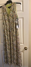 NWT Laundry By Shelli Segal Gardenia Floral Maxi Dress 12 $138