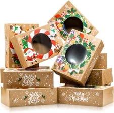 Christmas Cookie Boxes for Gift Giving - 12 Box Pack Goodies 