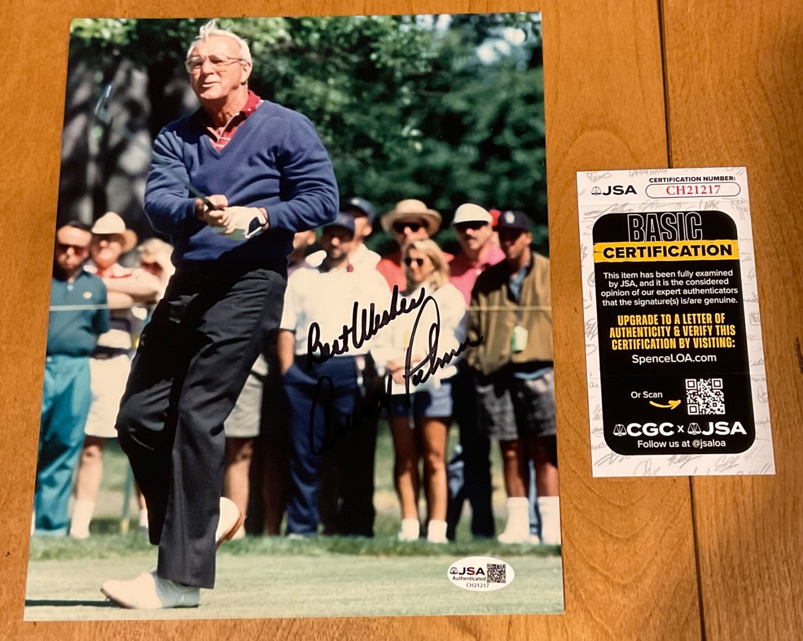 Arnold Palmer Autographed Signed & Auto Golf Photograph w/JSA COA 