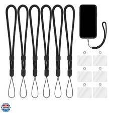 Hand Wrist Strap Lanyard with Tether Patch, 6 Pcs Adjustable Nylon Wrist Stra...