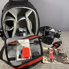 Canon AE-1 Program 35mm SLR Film Camera Bundle 135mm lens, Filter, Bag, Film