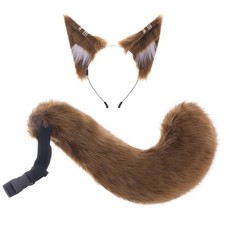 Animal Ears and Tail Set Soft Ears and Tail Set Handmade for Cosplayers