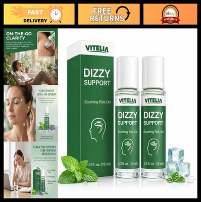 Vertigo Relief Roll-On - Anti-Dizzy Solution for Balance, Neck & Temples (2 Pack