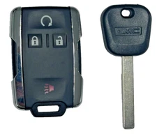 GM REPLACEMENT TRANSPONDER CHIP GMC Ebony Logo KEY + Remote Fob M3N-32337100