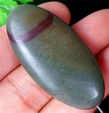 40x20x8mm Natural Gray Picasso Jasper Oval Heigth Holes Loose Bead AD63949