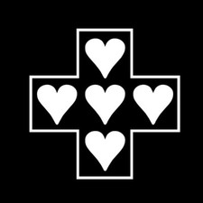 HEARTS IN CROSS Vinyl Decal Sticker - FREE USA SHIPPING