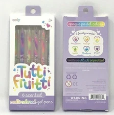 2 Pk NEW Ooly Tutti Fruitti Scented Gel Pens 6 Count Multi-colored Strawberry