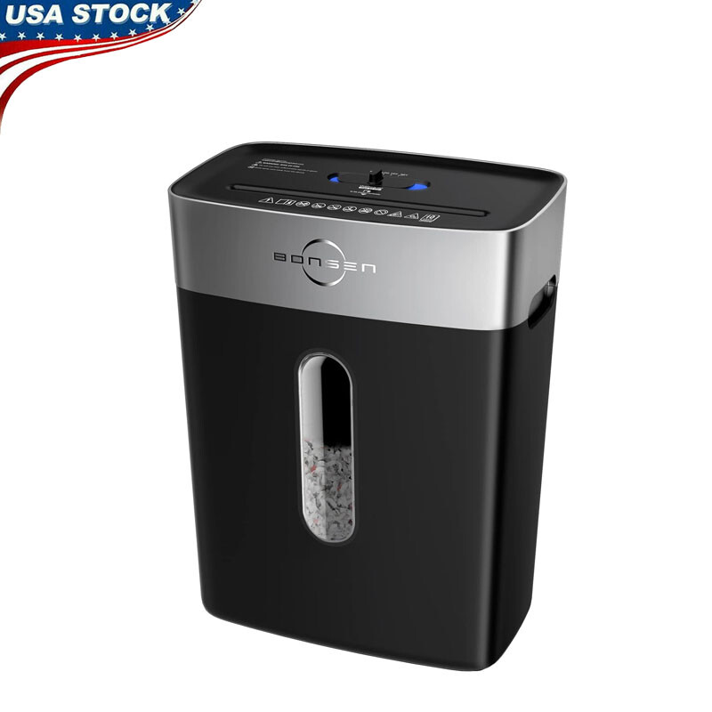 Paper Shredder Home Office 10-Sheet Cross-Cut Shredder Quiet Jam Proof System-image