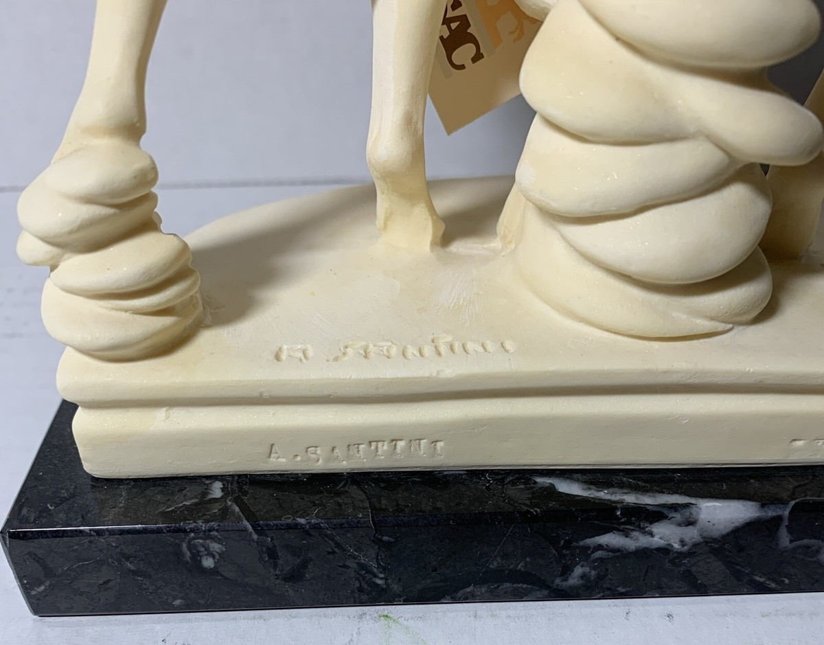 A. Santini Alabaster Sculpture Three Graces Dancing Italy Original