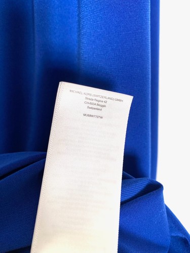 MICHAEL KORS Royal Blue Cold Shoulder Peasant Blouson Jersey Mini Dress XL = 16 - Picture 15 of 15