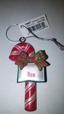 GANZ CANDY CANE PERSONALIZED CHRISTMAS ORNAMENT "RON"