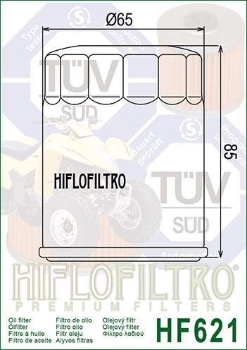 Filtro de aceite Hi-Flo - HF621 Arctic Cat 700 S H1 4x4 automático LTD EFI 2010 - 2011 - Imagen 2 de 2