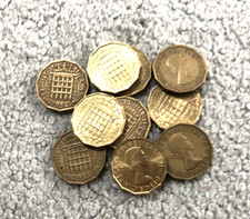 Queen Elizabeth II  Three Pence Coin - Dates abailable 1953, 1958, 1962 or 1967