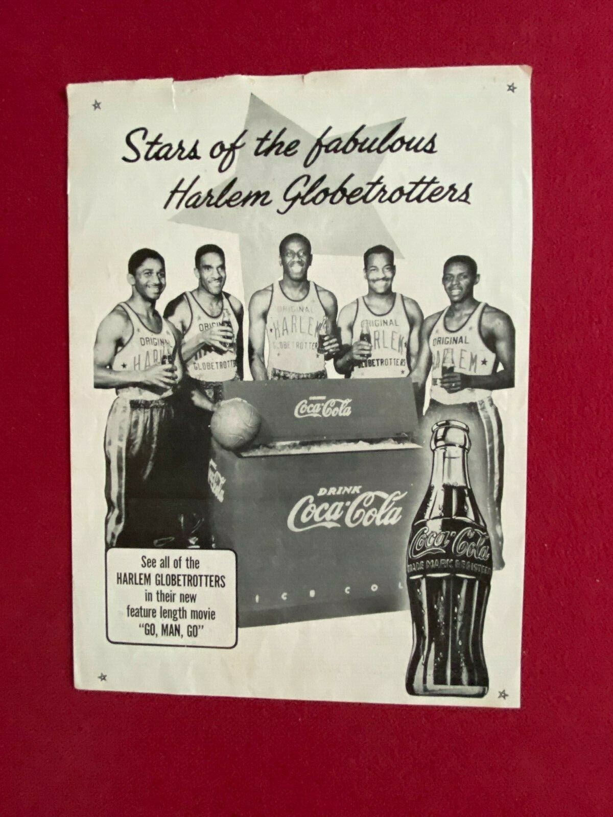 1953, Coca-Cola, Harlem Globetrotters Display Ad (Scarce / Vintage)