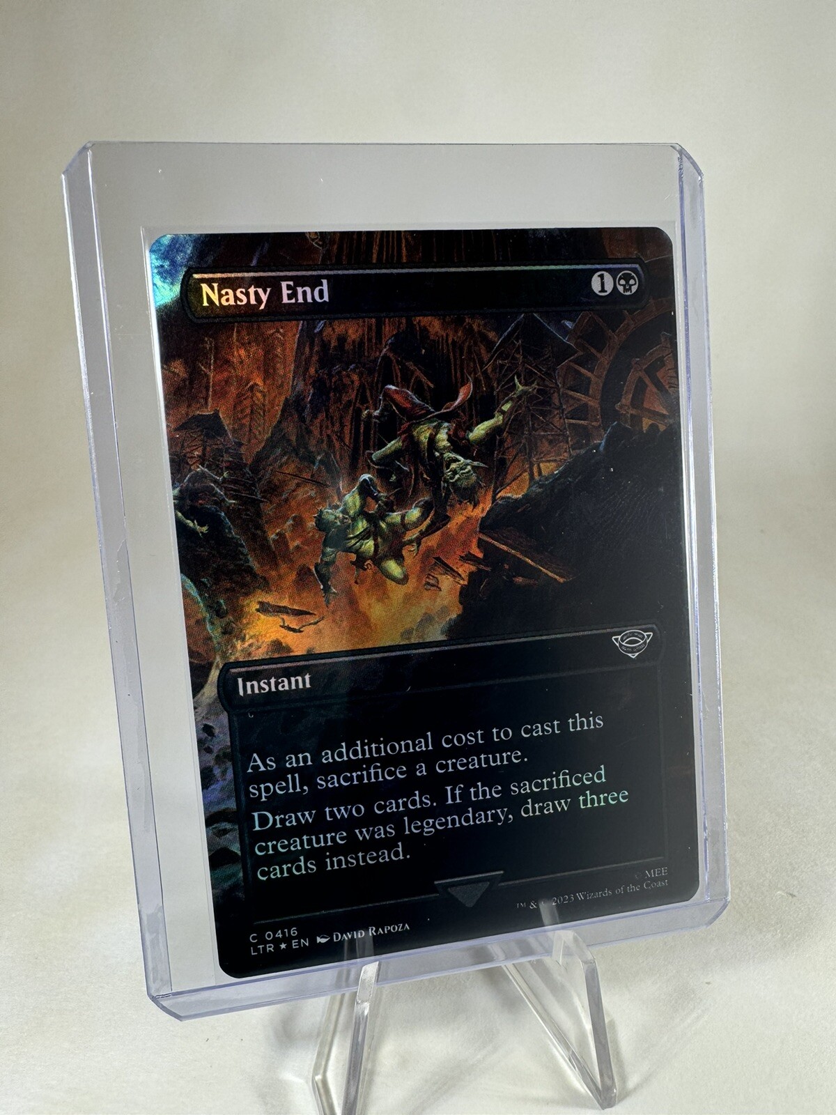 Nasty End 0416 Borderless Foil Common Lord of the Rings MTG NM