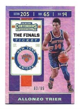 /65 The Finals Ticket 2019-20 Panini Contenders #4 Allonzo Trier New York Knicks