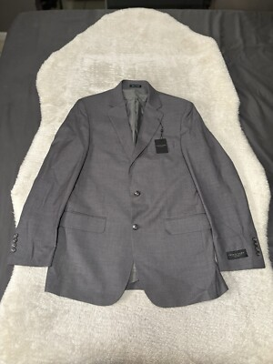 #ad #ad New Pronto Uomo Mens 2 Button Sport Blazer Gray Jacket Size 40L $42.49