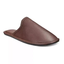 INC Mens Rounded Toe Slip-On Slippers | Brown | Med (8-9)