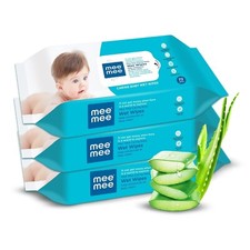 Mee Mee Baby Gentle Wet Wipes with Aloe Vera extracts, 72 counts, Pack of 3 FS