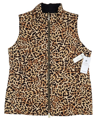 NEW! Chico's Quilted Mountain Lynx Reversible Vest Sz 1 NEW! Chico's Quilted Mountain Lynx Reversible Vest Sz 1