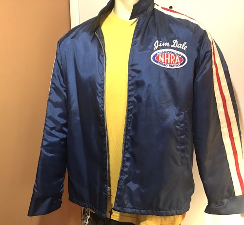 Vintage Jacket Windbreaker NHRA JIM DALE Drag Racing Official  Stripe  Hot Rod - Picture 1 of 10