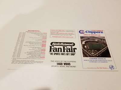 Columbus Clippers 1994 Minor Baseball Pocket Schedule - Merle Harmon's ...