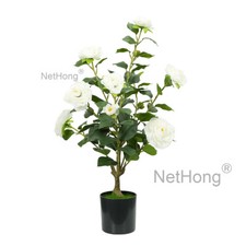 Image of Large Artificial Camellia Indoor Plant 60cm Tall in a Pot Home Bedroom Decor