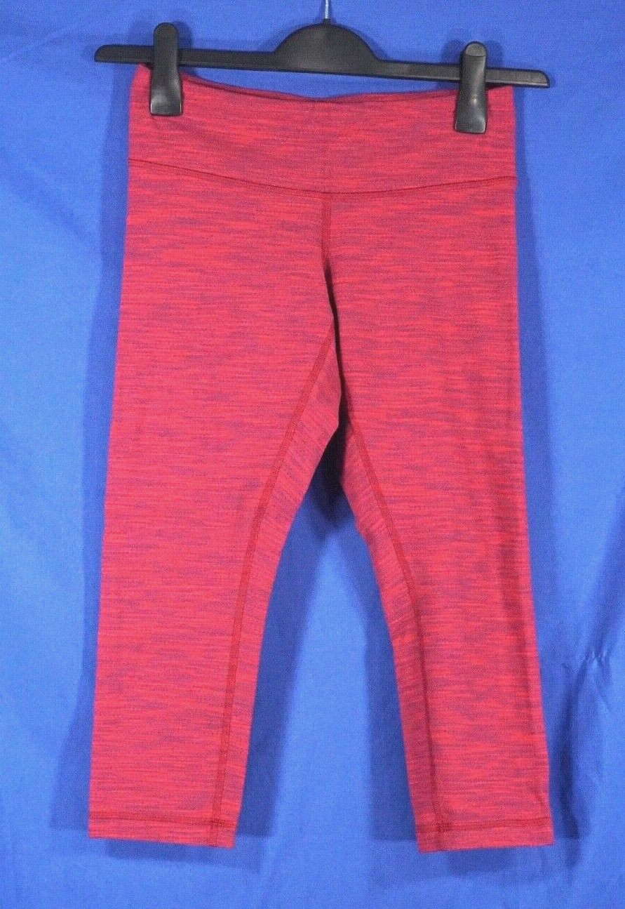 LULULEMON Wunder Under Crop II Diamond Jacquard SPACE DYE Bumble Berry PINK sz 6