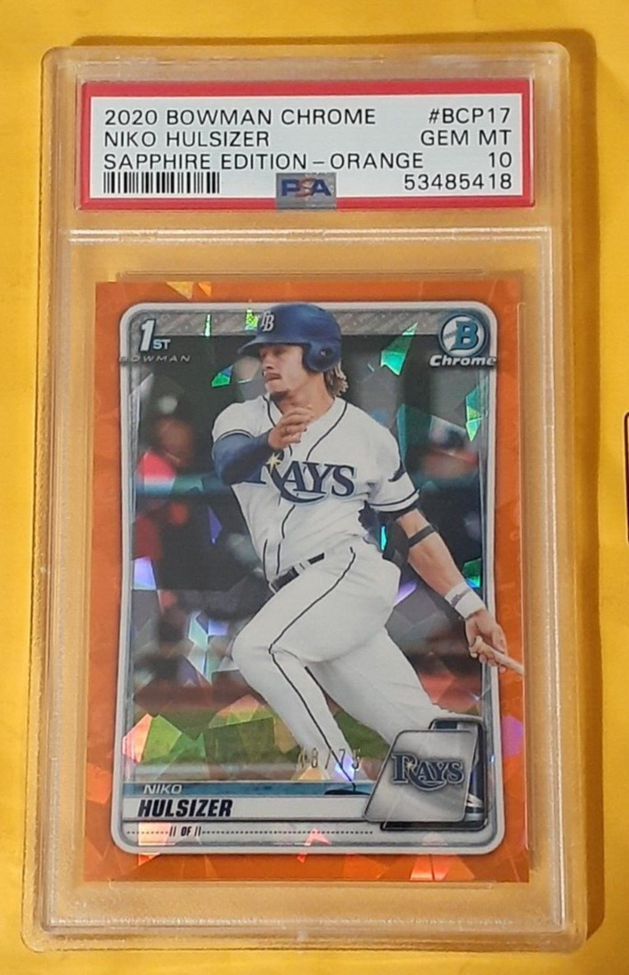 /75 Psa 10 2020 BOWMAN CHROME Sapphire NIKO HULSIZER RC ORANGE REFRACTOR Tampa