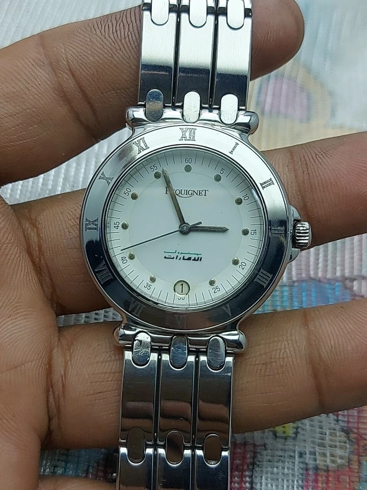 Reloj Pequignet U.A.E esfera de regalo todo acero para hombre cuarzo 37 mm zafiro gritos suizo Foto 4 de 4