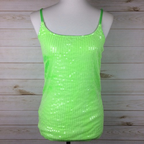 Dots Women's Lime Green Spaghetti Strap Shimmering Top Sz M | eBay