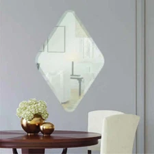 22" X 34" Diamond Frameless Bevel Wall Mirror