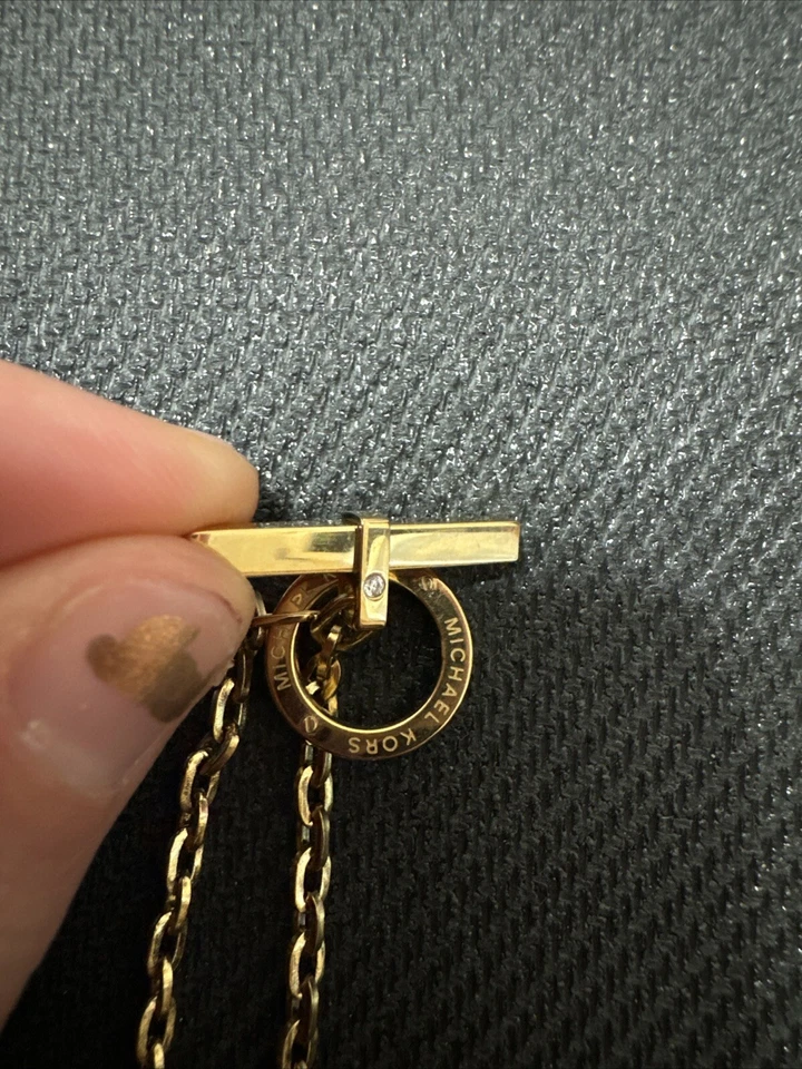 Michael Kors Blue Stone Pendant Necklace in Gold tone MKJ5001710, NWOT - Image 3 of 4