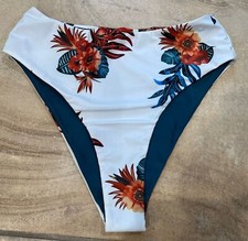 Zaful Women  s Small Teal Floral High Waist bikini bottom X