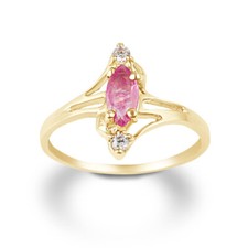 Gold Marquise Cut Genuine Ruby & White Topaz ...