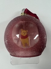 Disney Winnie the Pooh Baby's First Christmas Ornament Glass Globe Ball Dangle