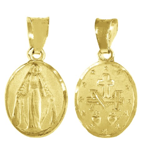 Pendentif Antique En Argent Sterling Sainte Marie Extra Large 37 Mm - Pièce Catholique Occasion