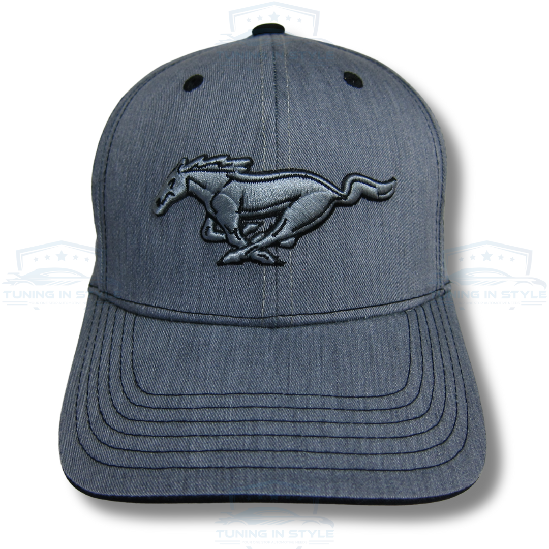 Ford Mustang Logo Car Racing Gray Baseball Cap Racing Hat  display picture 1