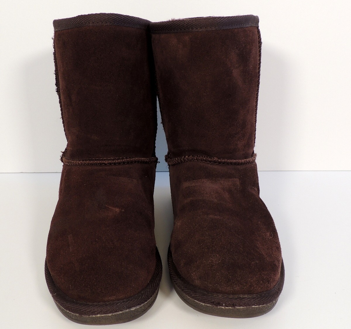 Tamarac Sherpa Boots Womens Brown Suede Genuine Lambs Wool Lined