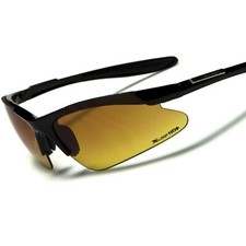 Black Day Night Driving Biking Amber HD Lens Mens Semi Rimless Sport Sunglasses