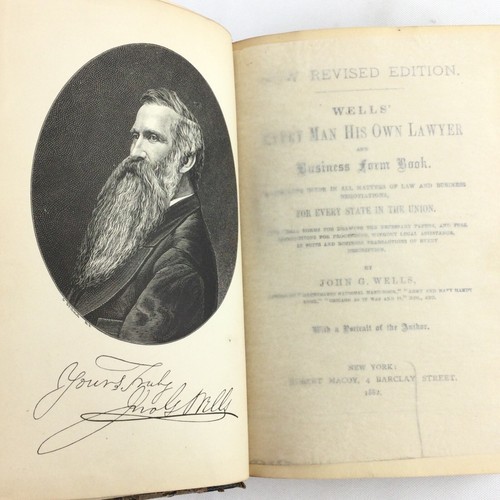 1882 WELLS’ Every Man His Own Lawyer & Business Form Book Legal Law Aid Guide HC - Picture 7 of 17
