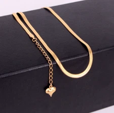 Stainless Steel Herringbone Snake Chain Choker Necklace Women Girl 16-18" PE44