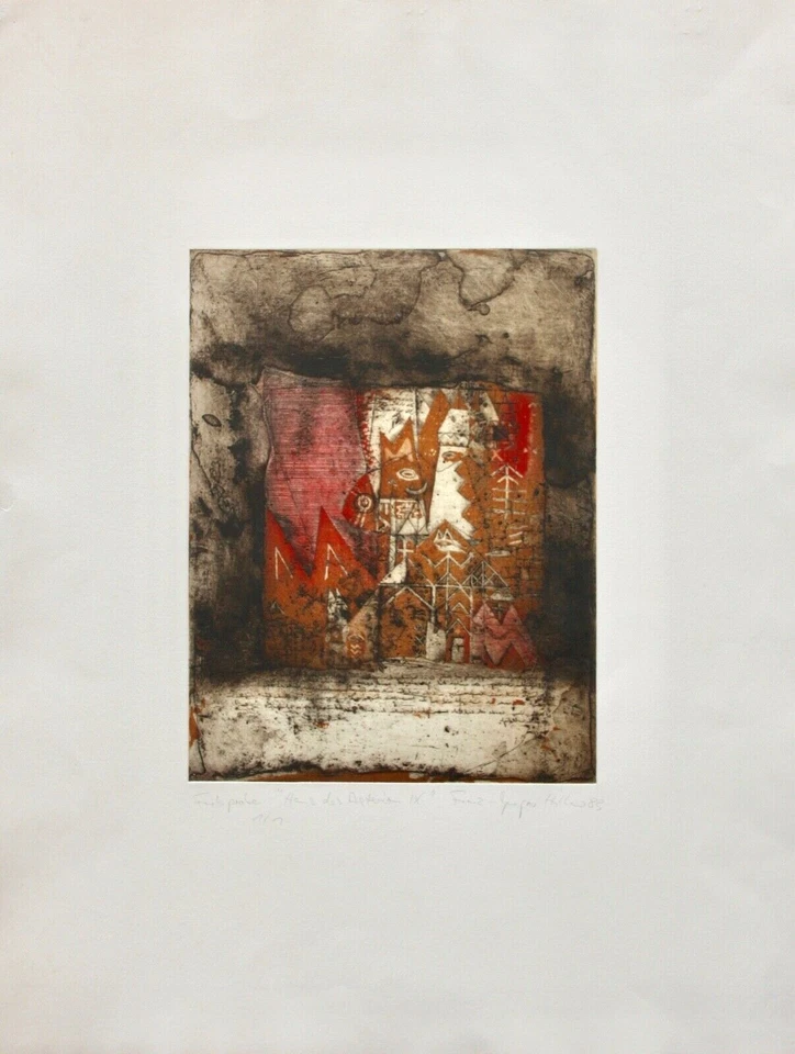 Franz Gregor Hiltner (geb. 1950) signierte Farbradierung "Haus des Asterion IX"  - Bild 3 von 4