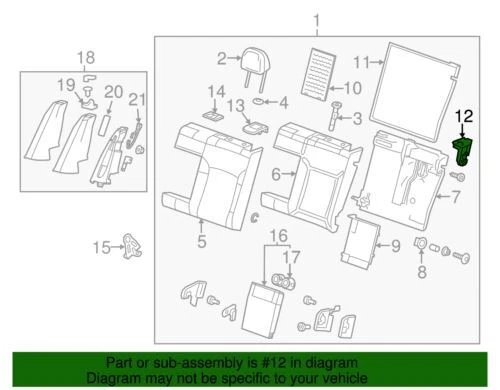 Pestillo asiento trasero del lado del conductor genuino GM 2010-2020 Chevrolet Buick Impala 13263037 Foto 4 de 4