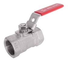 3" Stainless Steel 304 Ball Valve - 1pc Standard Port, 1000WOG Red Handle