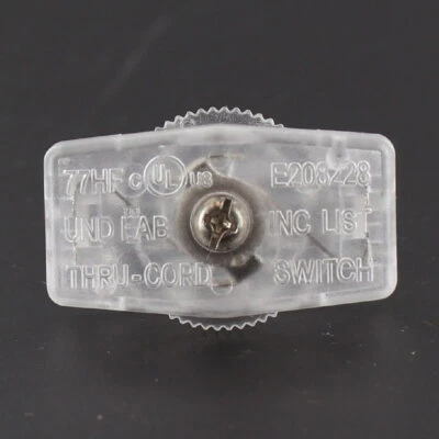 CLEAR SILVER IN LINE ROTARY SWITCH FOR 18/2 SPT-1 LAMP CORD LAMP PART NEW 30024J