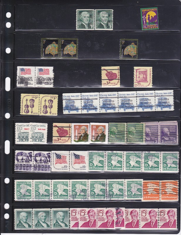 United States Coil Stamps 8 Pages